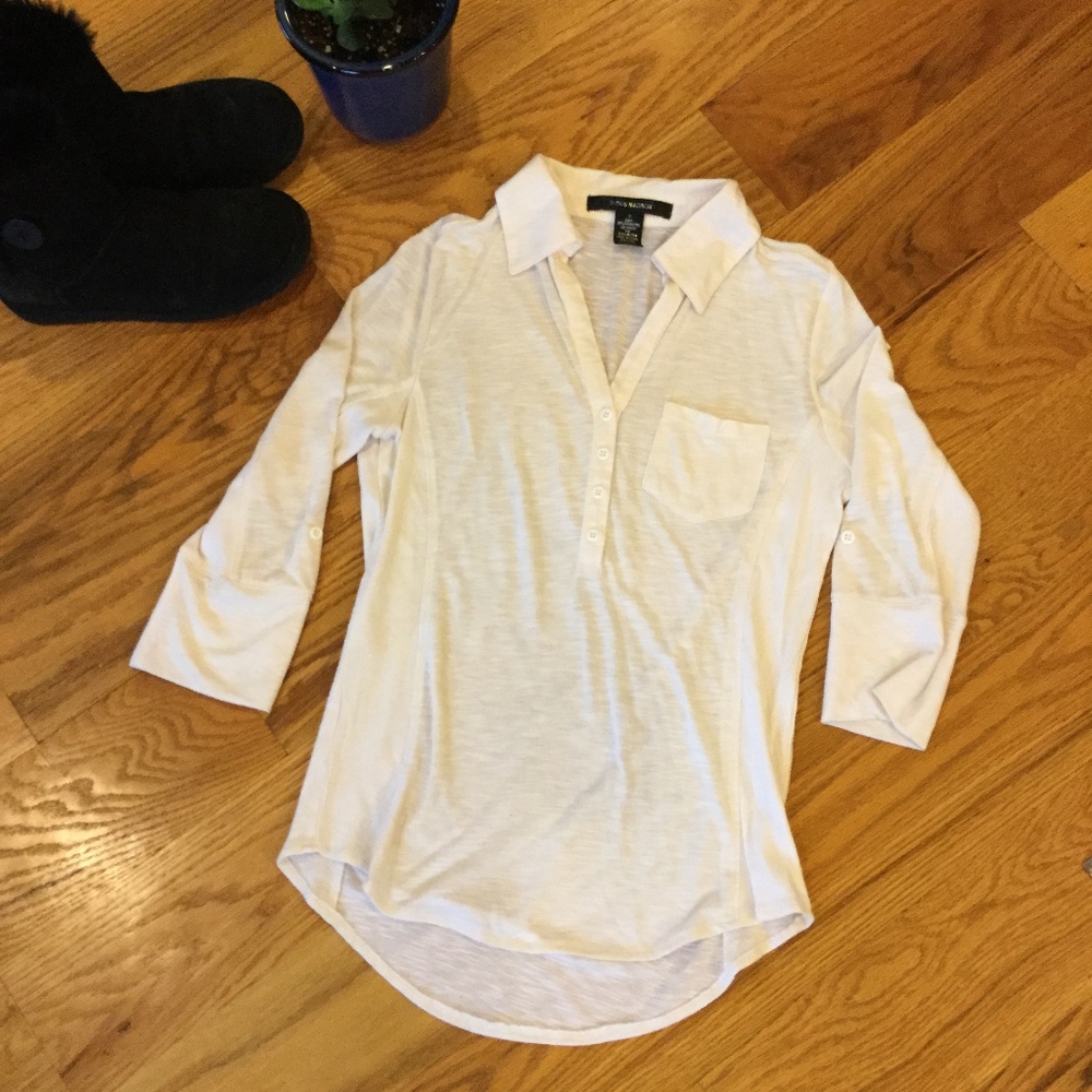 89th & Madison Cream Button Shirt